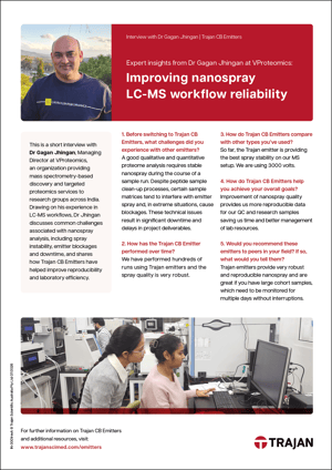 Interview - Improving nanospray LC-MS workflow reliability