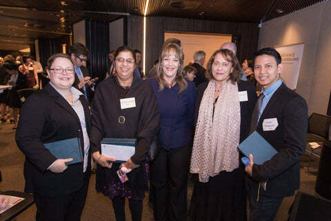 Photo (L-R): Young Medical Scientist of the Year Ms Kathryn Eckersley, Medical Science Researcher of the Year Dr Indu Singh, Chair of the AIMS Queensland Branch Ms Anne-Marie Christensen, Ms Alex Anderson, Regional Account Manager - Northern Region, Trajan Scientific and Medical, and Laboratory Assistant of the Year Mr Lloyd Magpayo.