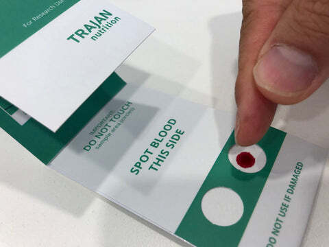 Trajan Nutrition dried blood spot (DBS) card