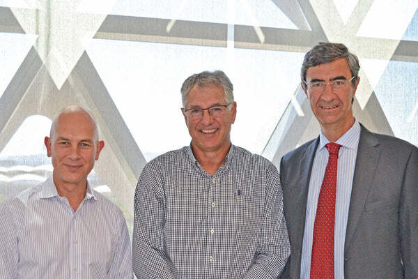 Mr Stephen Tomisich, CEO Trajan Scientific and Medical, Prof Steve Wesselingh, Executive Director SAHMRI, Mr Marco Baccanti, CEO Trajan Nutrition.